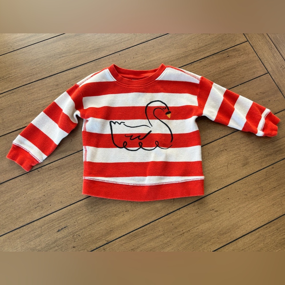 Hanna Andersson Swan Waffle Tee, Size 2T